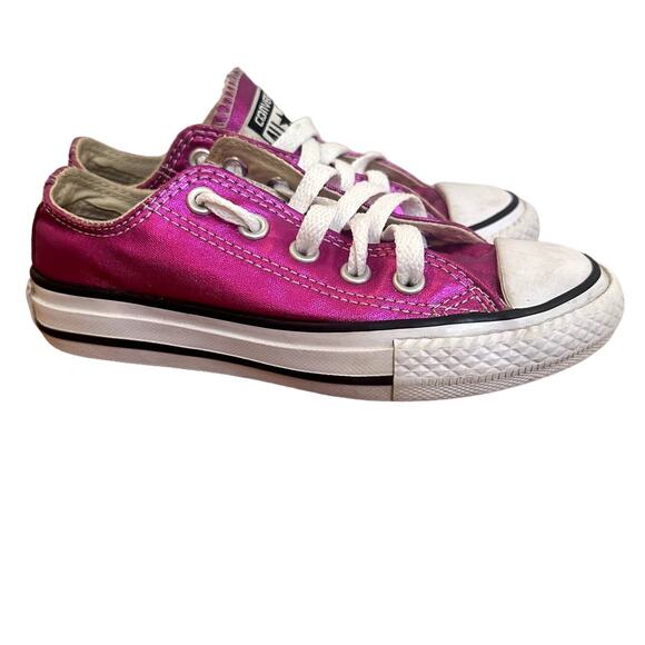 Pink metallic Converse Sneakers sz 10.5 Low Top Pink Converse - Picture 1 of 7